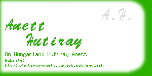 anett hutiray business card